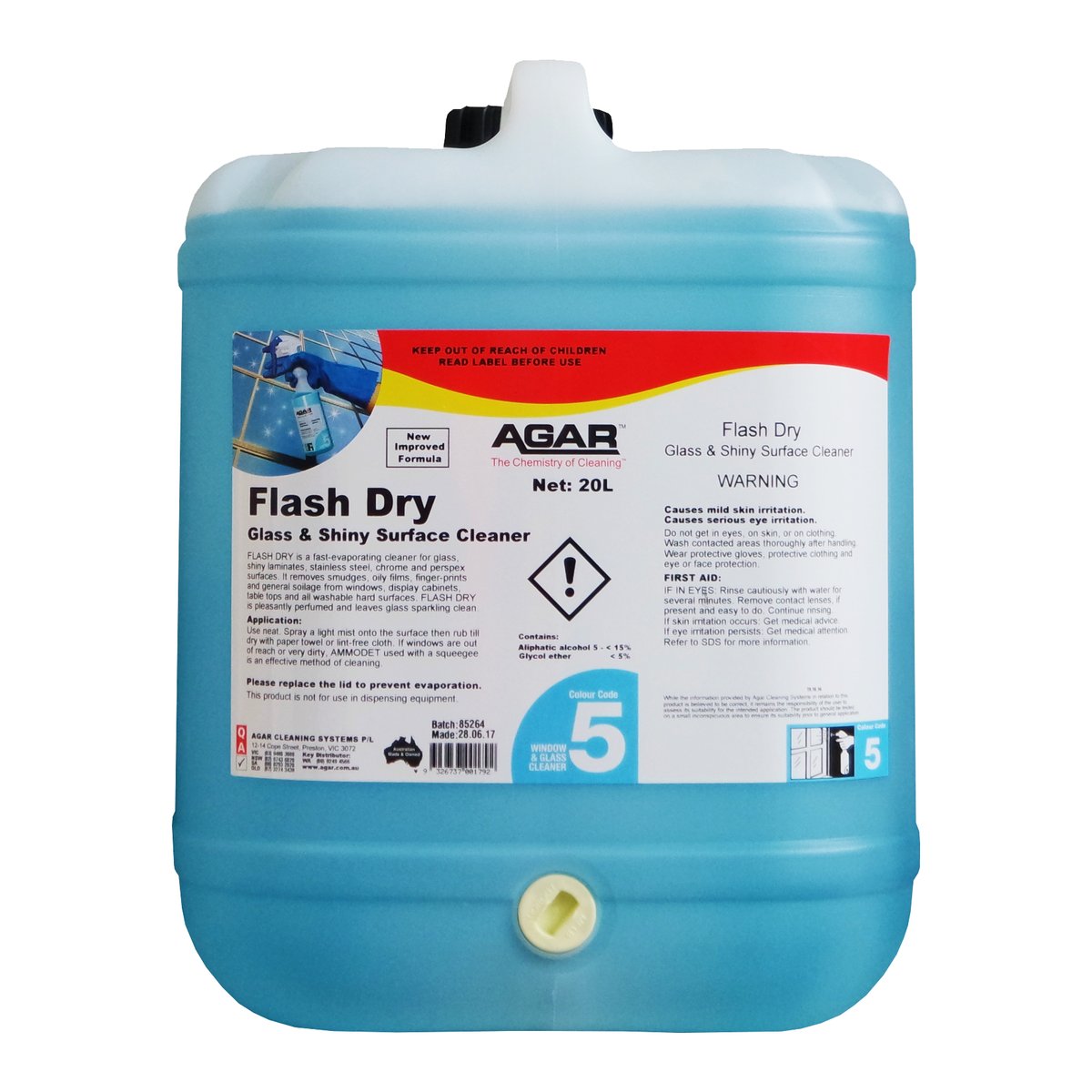 Agar Flash Dry 20L - Glass & Shiny Surface Cleaner