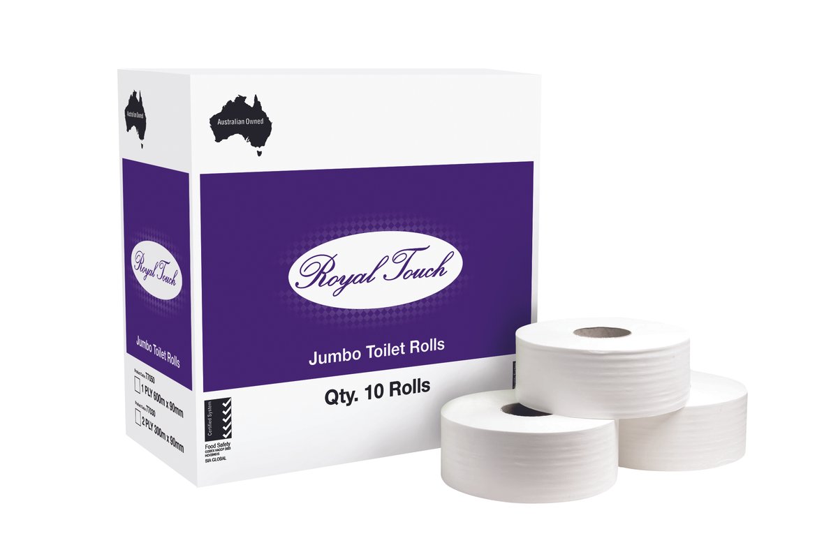 Clean & Soft 1 Ply Jumbo Toilet Paper Rolls 500m