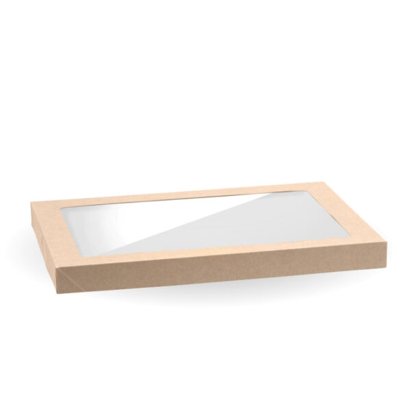 BioPak BioBoard Catering Tray PLA Windowed Lid - Medium - FSC Mix - Kraft