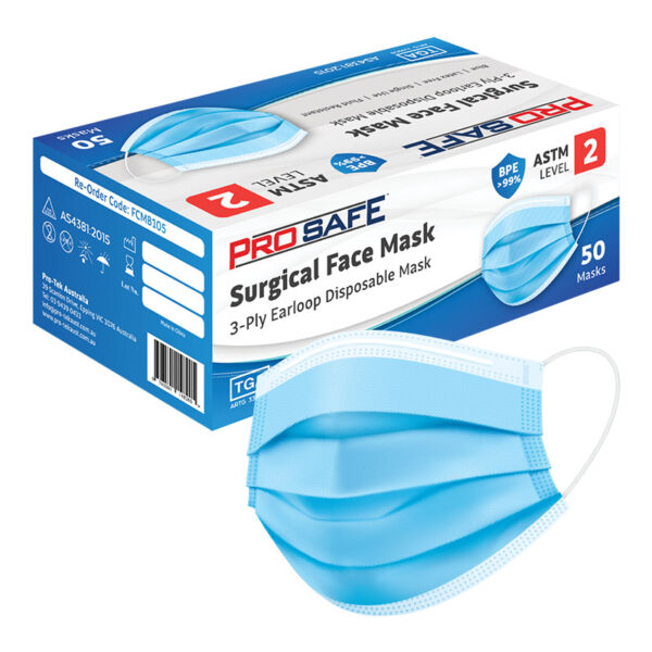 Pro-Safe 3 Ply Surgical Face Mask ASTM Level 2
