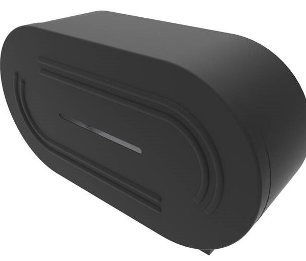 Metlam Double Jumbo Toilet Paper Dispenser in Designer Black