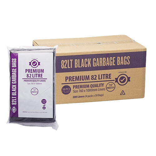 Austar 82L Premium Heavy Duty Bin Liner Star Seal Black