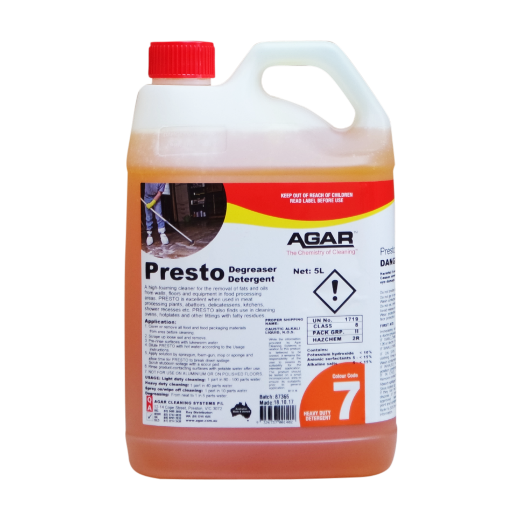 Agar Presto 5L - Degreaser Detergent