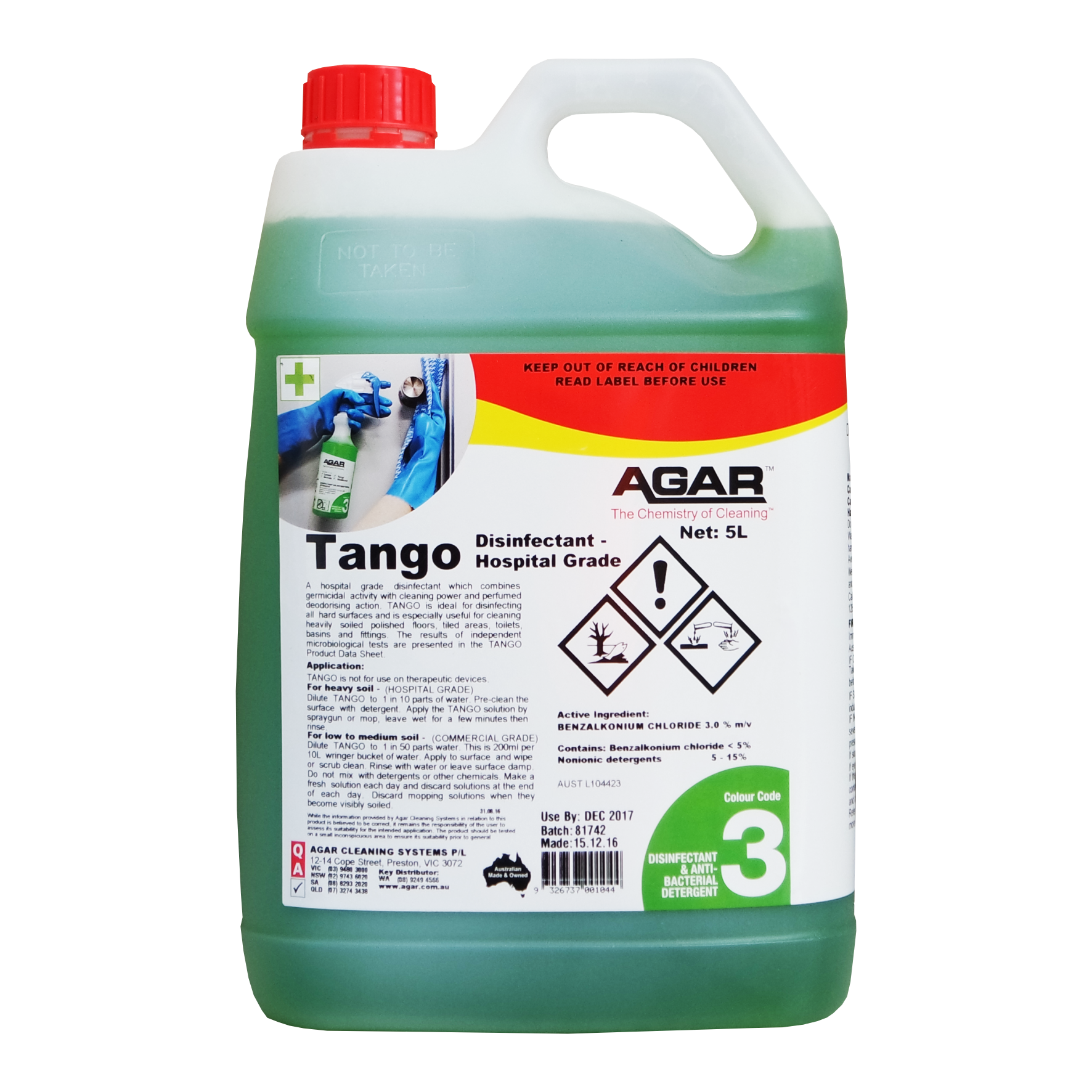 Agar Tango 5L - Hospital Grade Disinfectant
